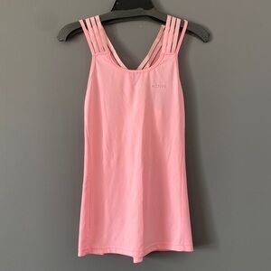 Y2K Sporty Chic Active Strappy Tank Top Soft Pink Athleisure Fit UK 10